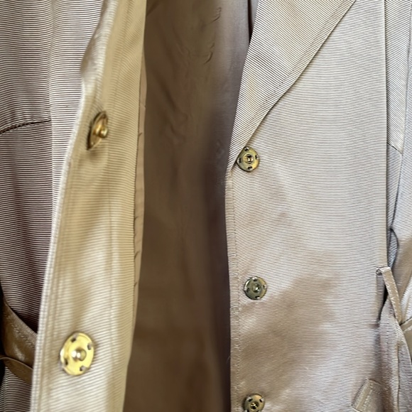 Gold Trench Coat Vintage Willi Smith Evening Prom Size M - Picture 7 of 9